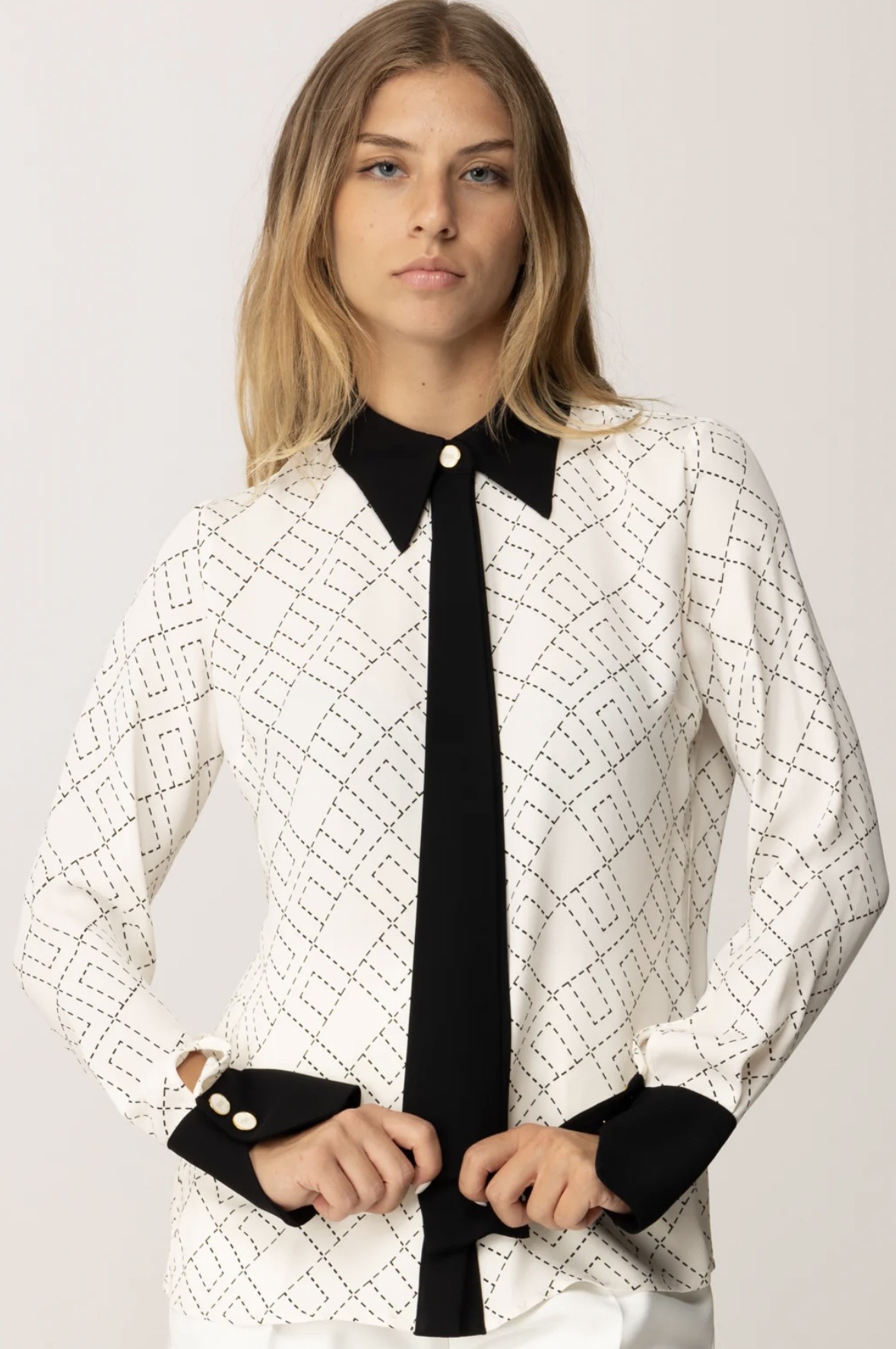Camicia in georgette con stampa bi- color