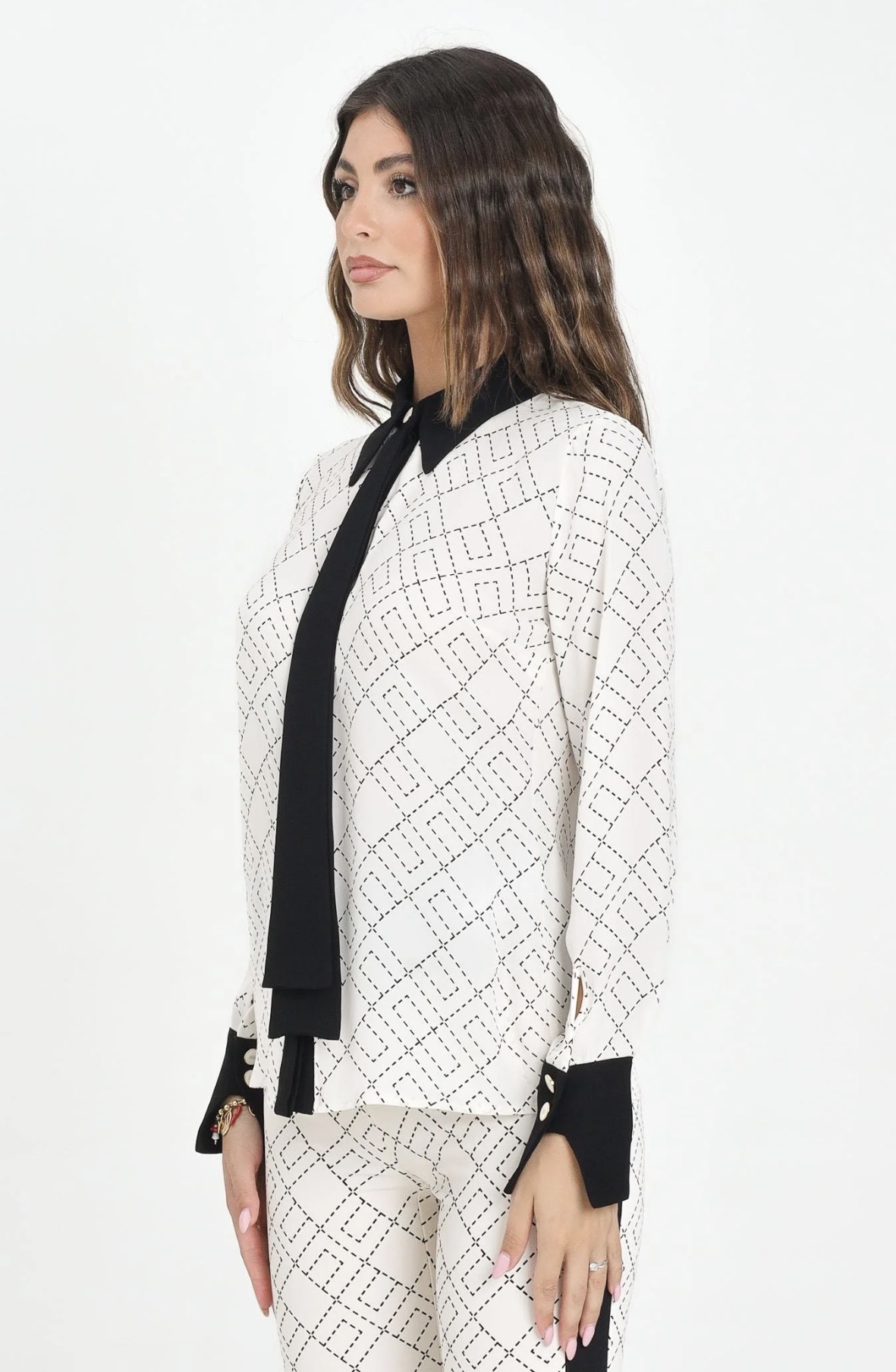 Camicia in georgette con stampa bi- color - immagine 4