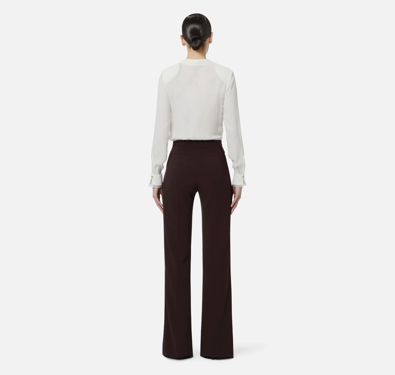 Pantaloni in crepe leggero e raso - immagine 3