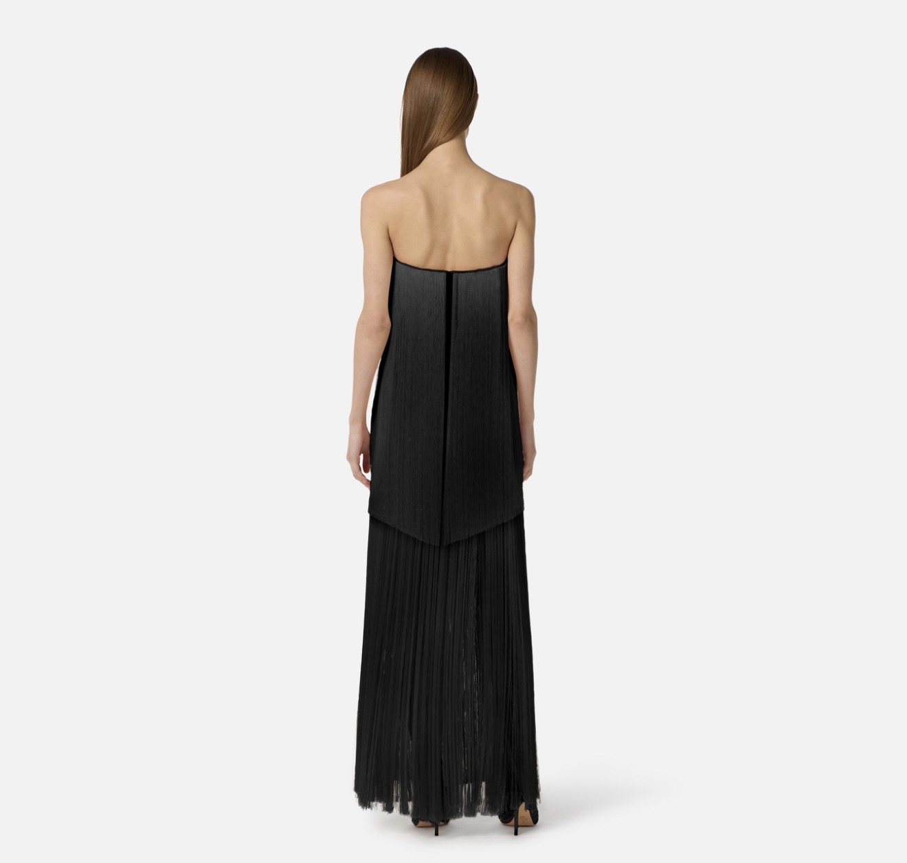 Abito Red Carpet in tulle con frange - immagine 3