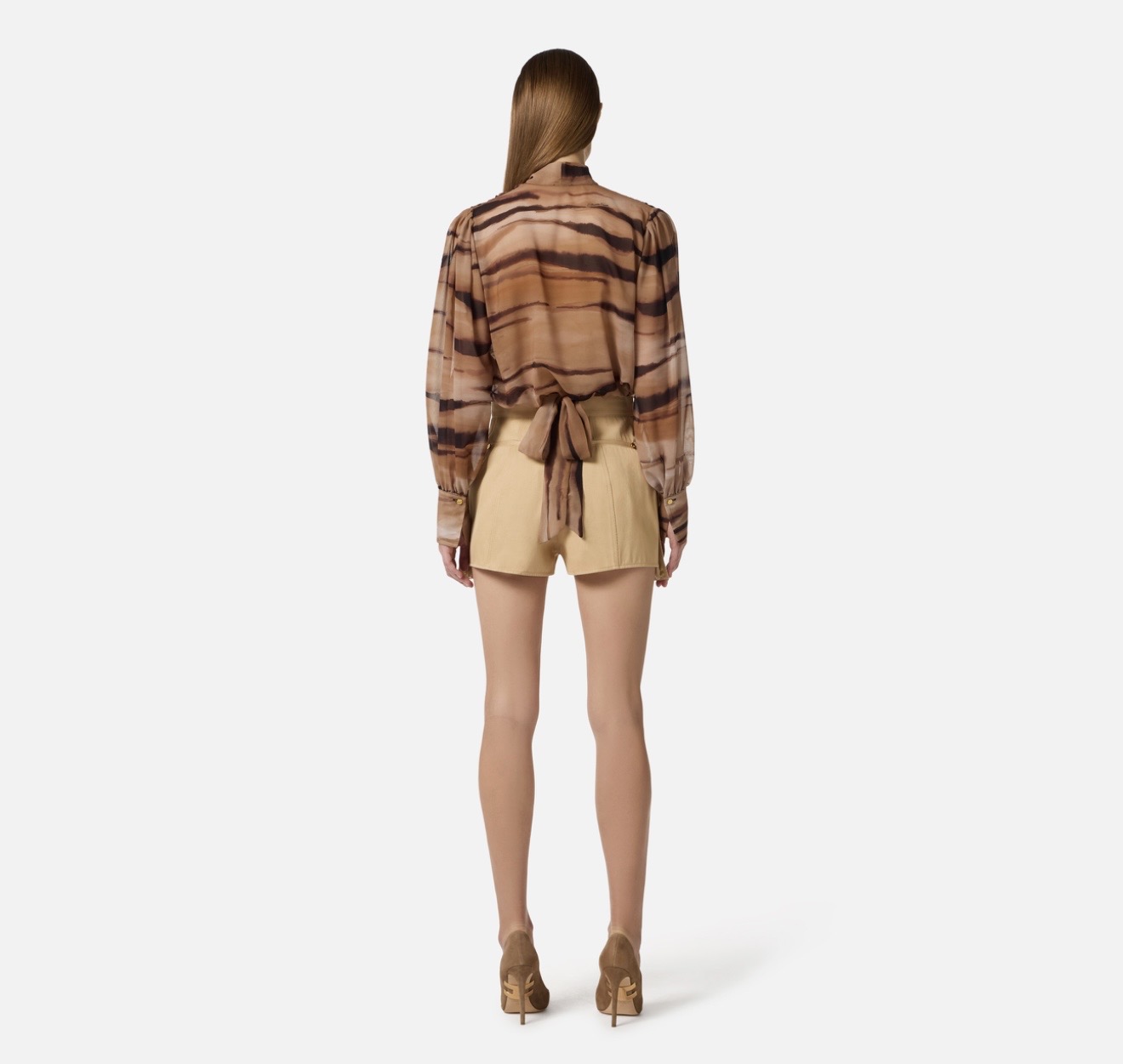 Blusa in chiffon con stampa tigre - immagine 4