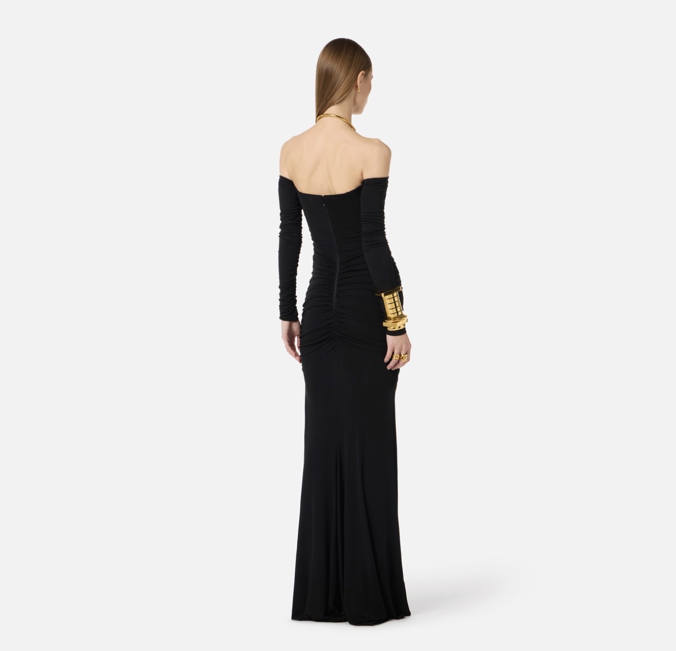 Abito Red Carpet in jersey crepe con drappeggi - immagine 4